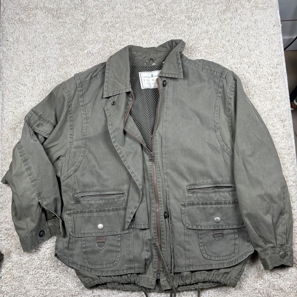 Towne From London Fog Mens Olive Green Utility‎ Jacket Size L